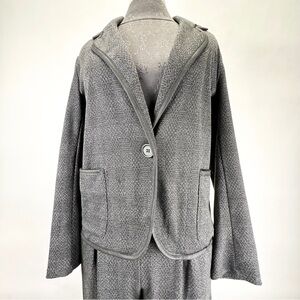 Max Studio, Medium, Charcoal Blazer w/ Black Trim & Pockets